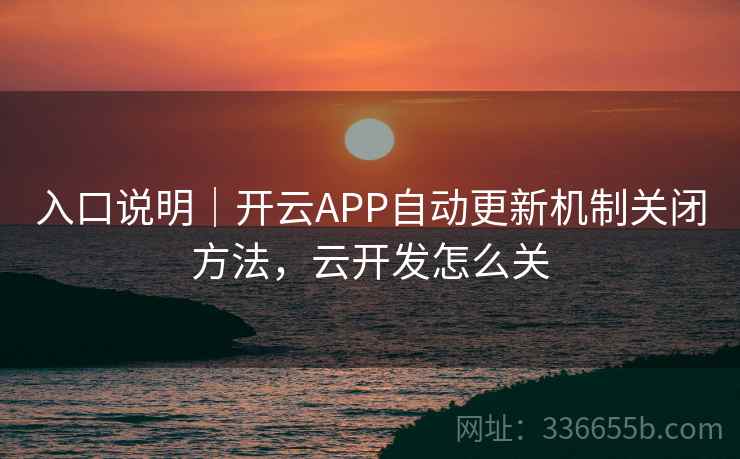 入口说明｜开云APP自动更新机制关闭方法，云开发怎么关