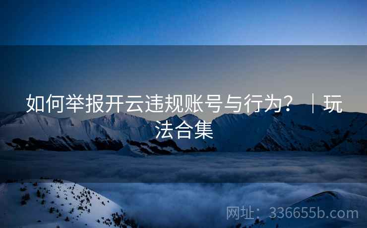 如何举报开云违规账号与行为？｜玩法合集