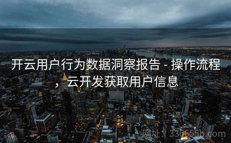 开云用户行为数据洞察报告 - 操作流程，云开发获取用户信息
