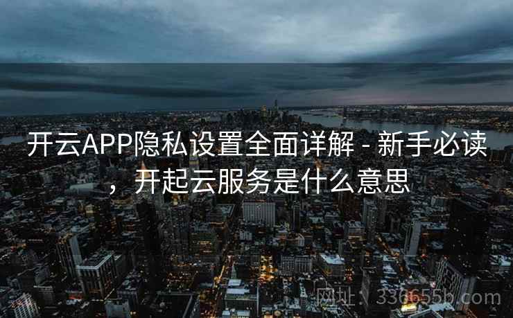 开云APP隐私设置全面详解 - 新手必读，开起云服务是什么意思