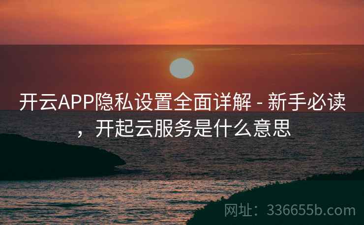 开云APP隐私设置全面详解 - 新手必读，开起云服务是什么意思
